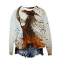 thumbnail image 5 of Inverlee Womens Halloween Sweatshirts Cute Pumpkin Ghost Print T-shirt Going Out Round Neck Sweatshirt Long Sleeve Holiday Pullover Tops Halloween Clothes, 5 of 5