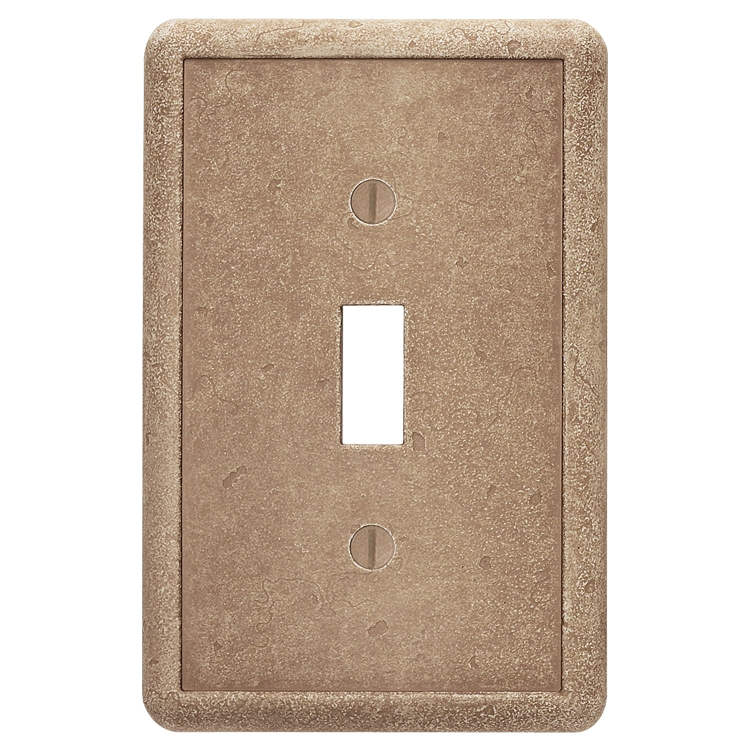 Gray Light Switch Cover Cast Stone Tumbled Textured Outlet Cover Wall Plate Single Rocker 3 Pack 