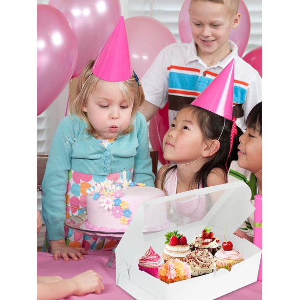 Boîtes à Cupcakes 6 Trous - Lot De 30 Avec Fenêtre Transparente Et Ruban Champagne - Parfait Pour Muffins, Gâteaux Et Pâtisseries