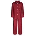 thumbnail image 6 of Pyhlmscde Women's Long Sleeve Shirts Wide Leg Pant Matching Set Outfits, Lounge Sets for Women, Fall Clothes for Women, Two Piece Sets for Women, 6 of 6