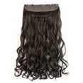 thumbnail image 2 of 20" Curly 3/4 Full Head Synthetic Hair Extensions Clip On/in Hairpieces 140g 5 Clips (6#- Medium Chestnut Brown), 2 of 7
