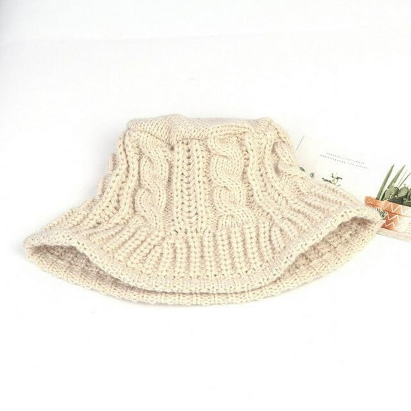 COCOpeaunt New Women Ladies Bucket Hat Simple Ladies Panama Hat Autumn and Winter Pure Color Knitted Hat Winter Fisherman Hat Girls Hat