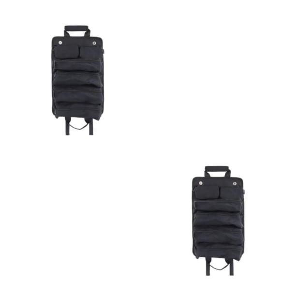 Speravity Rollo de herramientas enrollable con correa ajustable para un fácil almacenamiento de herramientas enrollables - Kit de reparación de negro 2Conjunto