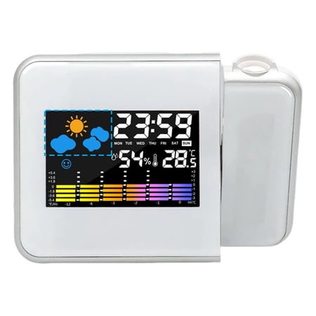 Smart Alarm Clock with Night Backlight Desk Table Thermometer Hygrometer Projection Clock for Home