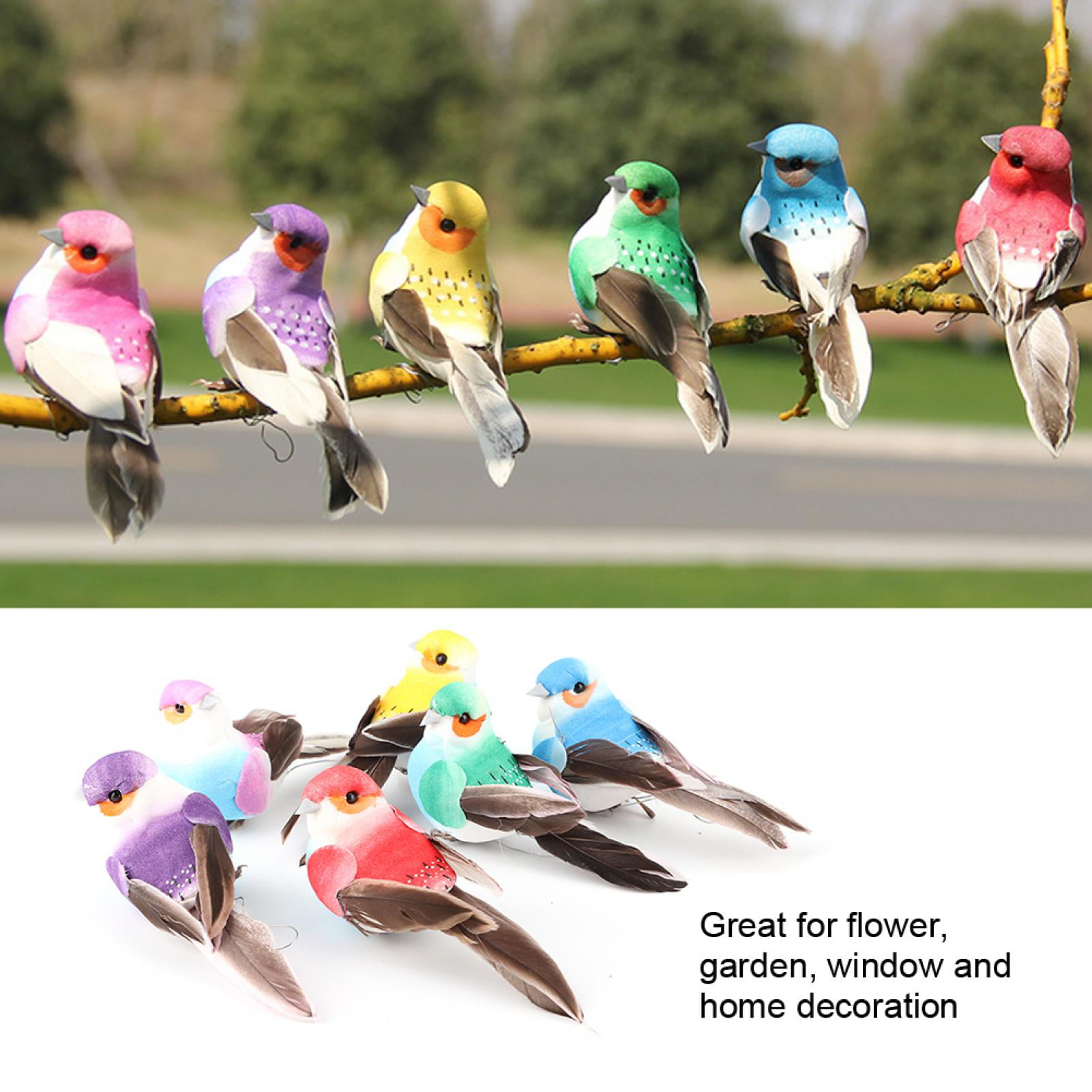 Toys for Kids, 12pcs Feather Birds Artificial Foam Birds Outdoor Bird  Feeder Attracts 