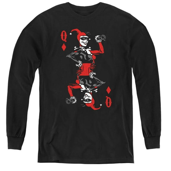 Batman - Quinn Of Diamonds - Youth Long Sleeve Shirt - Large