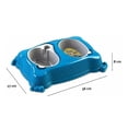 thumbnail image 2 of Comedero Bebedero Perro Doble Plast Pet New Practi Grande Azul, 2 of 2