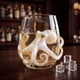 thumbnail image 3 of Sulaicai Novelty Marine Animal Stemless Wine Glass, Unique Hand-Painted Flat Marine Animal Pattern Bar Glassware, Coastal Home Decor Gift for Ocean Lovers, A13, 3 of 8
