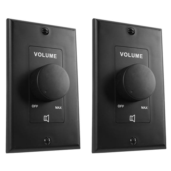 2) Rockville VOL70100 Black 100 Watt 70v Wall Volume Control Zone Controllers