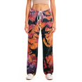 thumbnail image 5 of Halloween Pajamas Pants for Women Ladies Drawstring Pumpkins Ghost Pajama Cute Soft Long Wide Leg Pj Pants Purple XL, 5 of 7