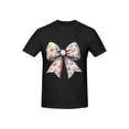 thumbnail image 2 of Women's Plus Size Easter T-Shirt with Colorful Egg Bow Graphic - Casual Black Short Sleeve Round Neck Top, Polyester, Machine Washable Tee For Adult, Men, Women, Teen, Teenager, Adolescent, Youth., 2 of 8