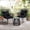 Black, variant on Skandiquip 3 Piece Rattan Bistro Set, All Weather Small Space Outdoor Patio Furniture with Tempered Glass Top Table & 2 Wicker Chairs for Balcony, Garden, Backyard, Beige