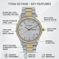 thumbnail image 3 of Titan Quartz Analog with Day and Date Silver Dial Stainless Steel Strap Watch for Men-NS1650BM03, 3 of 9