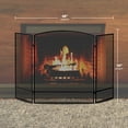 thumbnail image 3 of Panacea 30 by 48 Inch 3 Panel Fireplace Screen with Arched Design, Black, 3 of 9