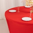 thumbnail image 6 of Efavormart 6 FT Red Stretch Spandex Fitted Round Tablecloth With Foot Pockets for Weddings, Birthdays, Party, Banquet, Kitchen Table Decorations, 6 of 11