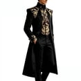thumbnail image 2 of Men's Steampunk Medieval Tailcoat Jacket Victorian Gothic Frock Coat Embroidered Long Tail Formal Party Wear Halloween Costumes for Men, 2 of 9