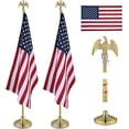 thumbnail image 2 of 2 Pack 8FT Telescoping Indoor Flag Pole Kit Eagle Topper Aluminum Sliver Pole with 3x5Ft Embroidered Stars US Flag & Base Stand, 2 of 18
