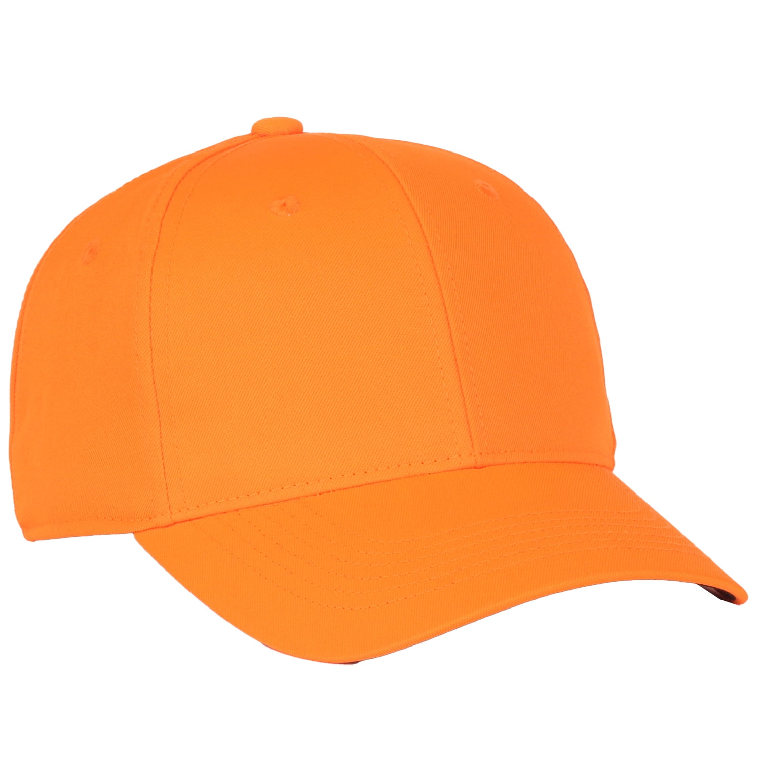 (2 pack) Men's Blaze Orange Hunting Cap – Structured Full Fabric, Hook & Loop Closure, One Size