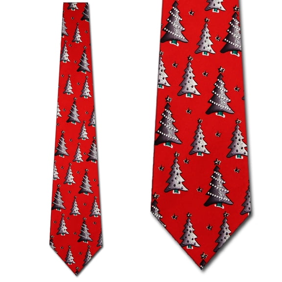 Christmas Trees (Red) Necktie Mens Tie