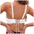 thumbnail image 4 of Womens Bathing Suit Tops Women Lace Up Swimwear Tops Full Coverage Bikini Top Push Up Swim Crop Top Tie Back Bathing Suit Tops Female Womens Bikini & Tankini Tops(White,XXL), 4 of 6