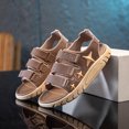 thumbnail image 4 of Boys Solid Color Soft Sole Non-Slip Beach Sandals for 4.5-10.5Y Brown 10-10.5 Years, 4 of 5