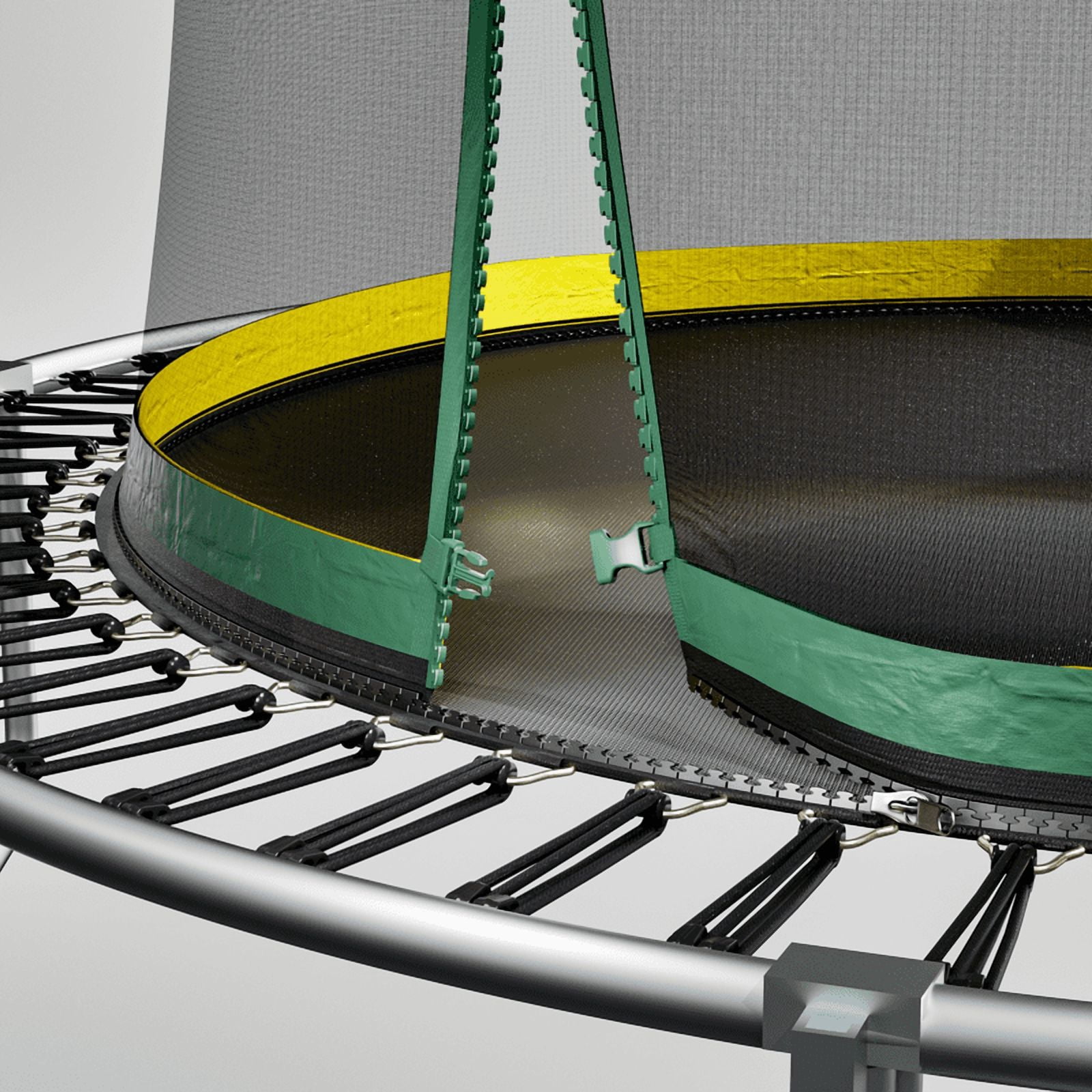 6FT Trampoline for Kids, 72" Outdoor Backyard Trampoline with Safety Enclosure Net, Springfree Bungee Trampoline, Heavy-Duty Galvanized Steel Frame Green