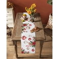 thumbnail image 4 of Hokiten Table Runners 36 Inches Long Dress Scarves, Christmas Balls Farmhouse Kitchen/Dining Table Runner, Short Coffee Tablerunners, Xmas Poinsettia Botanical Red 13x36 Inch, 4 of 7