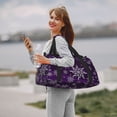 thumbnail image 6 of Rateoe Snowflake Gradient Purple Pattern Gym Bag for Women, Duffle Bag for Travel with Wet Pocket, Carry on Weekender Bags for Women, Water Resistant Travel Bag Duffel Bag, 6 of 7