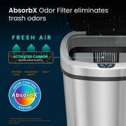 SensorCan Automatic Sensor Touchless Kitchen Trash Can Stainless Steel - 13 Gal / 49 L - Oval Shape