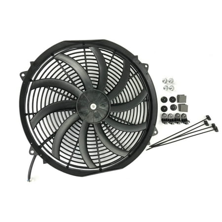 16 Inch Slim Electric Radiator Fan Pusher Puller 120w High 16 Inch Slim Electric Radiator Fan Pusher Puller 120w High Motor 3200 Cfm