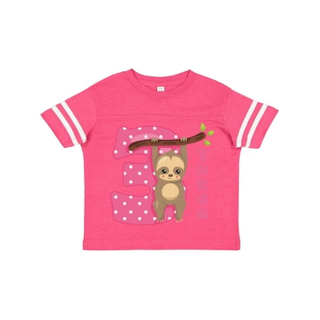 

Inktastic Pink Sloth 3rd Birthday Gift Toddler Toddler Girl T-Shirt