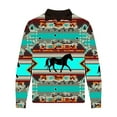 thumbnail image 2 of BiZtdJrK Fleece Aztec Jacket for Men Long Sleeve Zipper Western Jackets Winter Thickening Warm Coats Retro Ethnic Print Casual Jacket Back To School Prime Sales Sky Blue L, 2 of 5