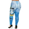 thumbnail image 4 of JDinms Leggings en Faux Jean en Denim à Imprimé Papillon pour Femmes, 4 of 4