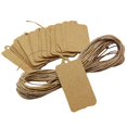 thumbnail image 2 of 1000 Pcs Kraft Paper Rectangular Shape Tags Bonbonniere Wedding Favor Brown Hang Tag with Free Natural Jute Twine, 2 of 2