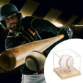 thumbnail image 5 of Baseball Display Case with Wooden Round Base, Acrylic Baseball Display Dust Clear Baseball Holders, Wooden/Clear, 5 of 6
