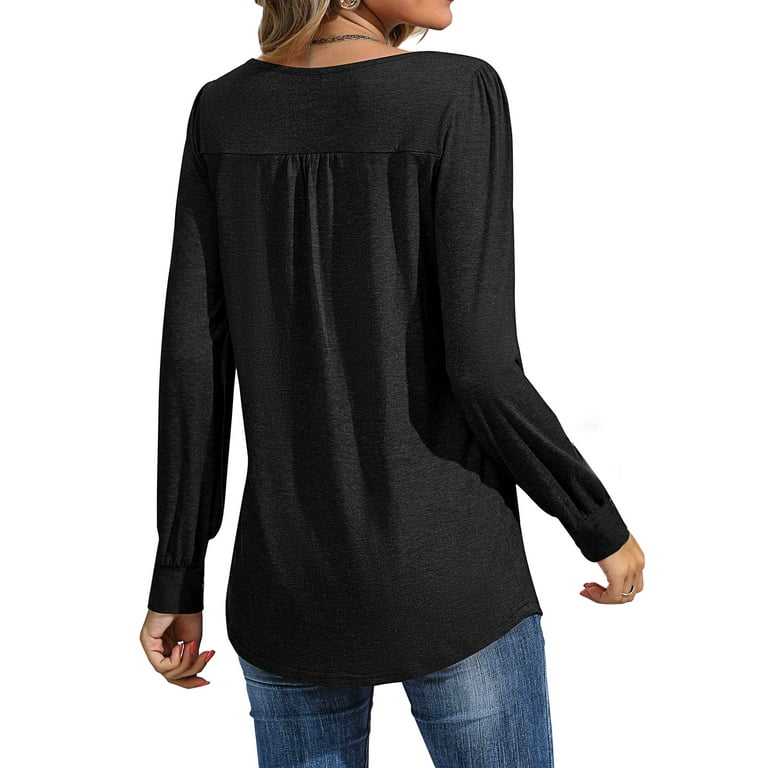 Fantaslook Pleated Blouses for Women Dressy Casual Long