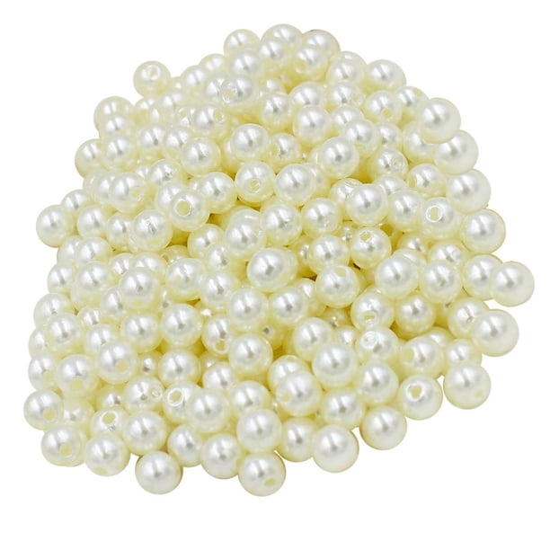 130 Uds de perlas de imitación de plástico de colores para manualidades de fabricación de bricolaje Beige Sunnimix Cuentas de perlas de imitación