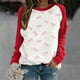 thumbnail image 2 of Gibobby Tops Mujeres Casual Sudadera con capucha y cuello redondo informal sin sombrero con estampado completo de amor para mujer (Rojo, XXL), 2 of 4