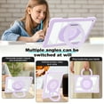 thumbnail image 4 of TECH CIRCLE Case for iPad 9th Generation/iPad 8th Generation/iPad 7th Generation (10.2 Inch, 2021/2020/2019),Rotating Foldable Handle Stand Full-Body Shockproof Rugged Protection Kids Cover,Purple, 4 of 6