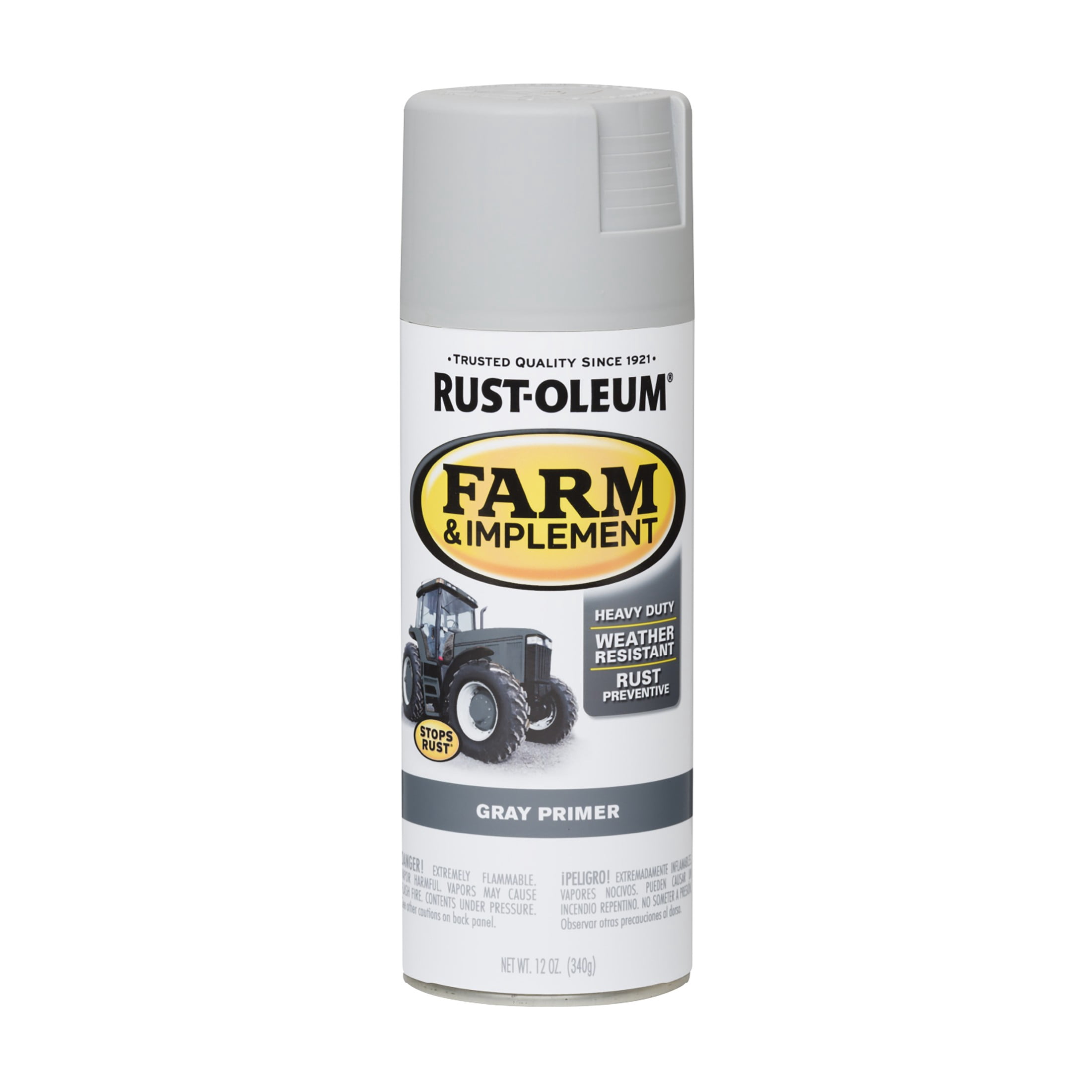 6 Pack, Gray, Rust-Oleum Flat Specialty Farm and Implement Primer Spray-280146, 12 oz