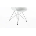 thumbnail image 4 of BTEXPERT Eiffel Retro Style Armchair Chrome Wire Dowell Legs Dining Room Arm Chair - White DAR Set of 2, 4 of 4