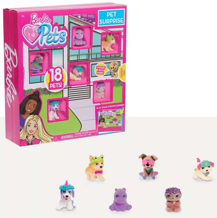 Lot Barbie Pets Dreamhouse - 9 Pièces Avec Animaux Et Toboggan - Neuf