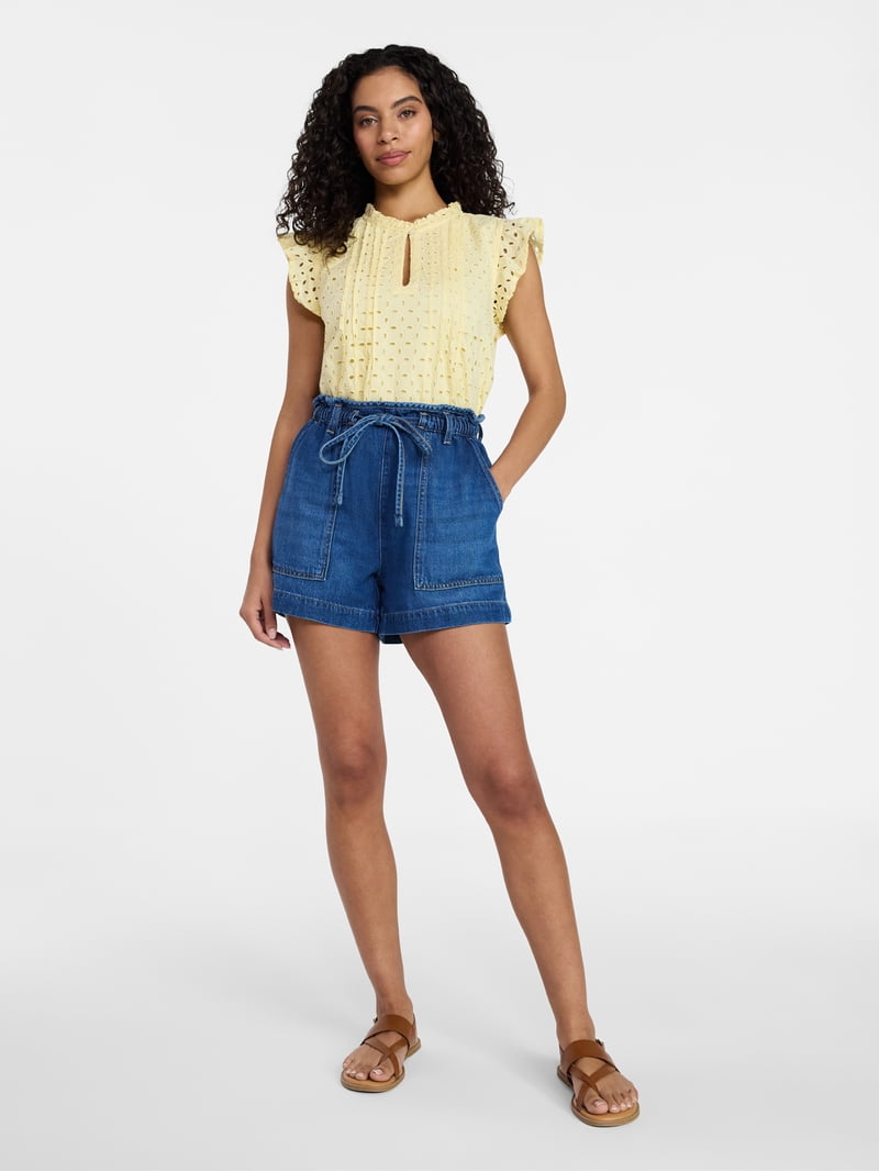 Time and Tru Women's Drapey Utility Shorts, 4