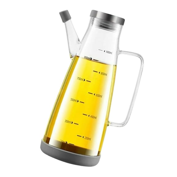 Large Capacity Oil Dispenser Glass Bottle With Drip Proof Spouts Perfect For Kitchen Restaurant BBQ Sauce Container