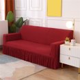 thumbnail image 2 of Dowbom Sofa Slipcover with Skirt,1-Piece Stretch Sofa Cover Universal Non-slip Washable Furniture Protector Soft Elastic Couch Cover for Living Room Bedroom Decoration-1 Seater(90-140cm)-red, 2 of 7
