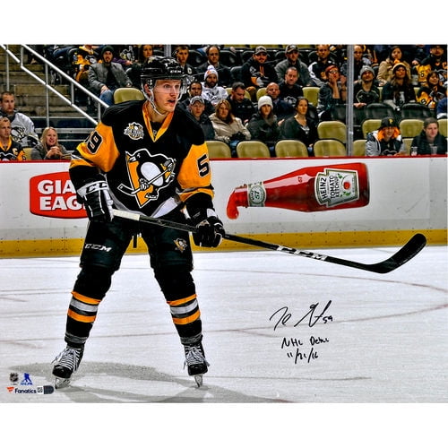 Jake Guentzel Pittsburgh Penguins Autographed 16" x 20" NHL Debut Skating Photograph with NHL Debut 11 21 16... by Fanatics Authentic