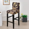 thumbnail image 3 of Printed Bar Stool Cover,2/4/6 pcs Stretch Pub Counter Stool Slipcover Removable Washable Anti-Dust Spandex Height Side Chair Cover for Dining Room Kitchen Bar Cafe-6-G, 3 of 7