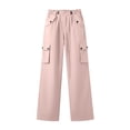 thumbnail image 4 of Smsaxvxz Quick Dry Cargo Pants for Women Casual Drawstring Elastic Waisted Trousers with Multi Pockets Pink XL, 4 of 5