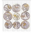 thumbnail image 3 of Ambesonne Retro Shower Curtain, Technical Theme Clock, 69"Wx70"L, Grey Yellow, 3 of 3