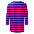 thumbnail image 5 of LINGLANG 3/4 Sleeve Shirts for Women Tops Summer Loose Fit Striped Crewneck Casual Tops Loose Work Blouses Business Fall Shirts, 5 of 6